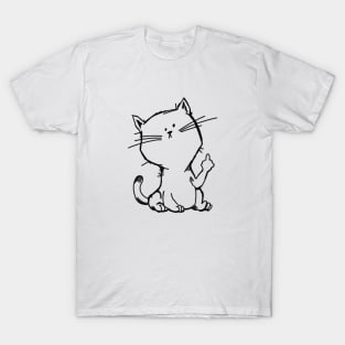 Sassy Cat Flipping the Bird T-Shirt